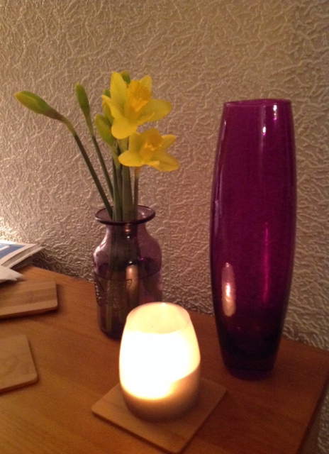 With my soft glow candle