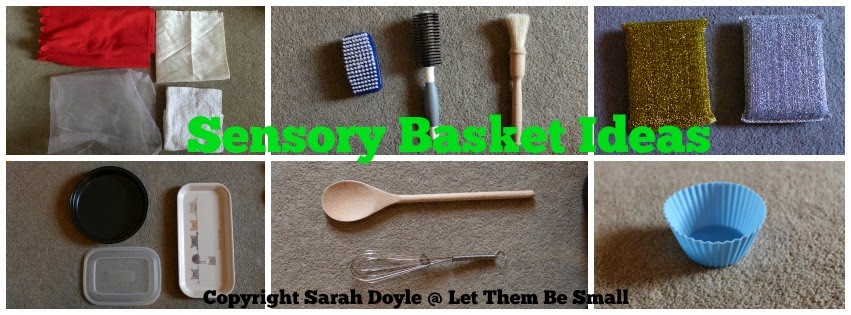 Ideas for inclusion in sensory baskets for babies