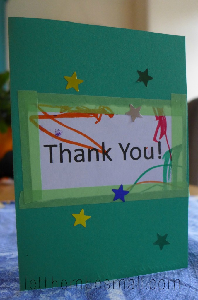 easy toddler thank you card