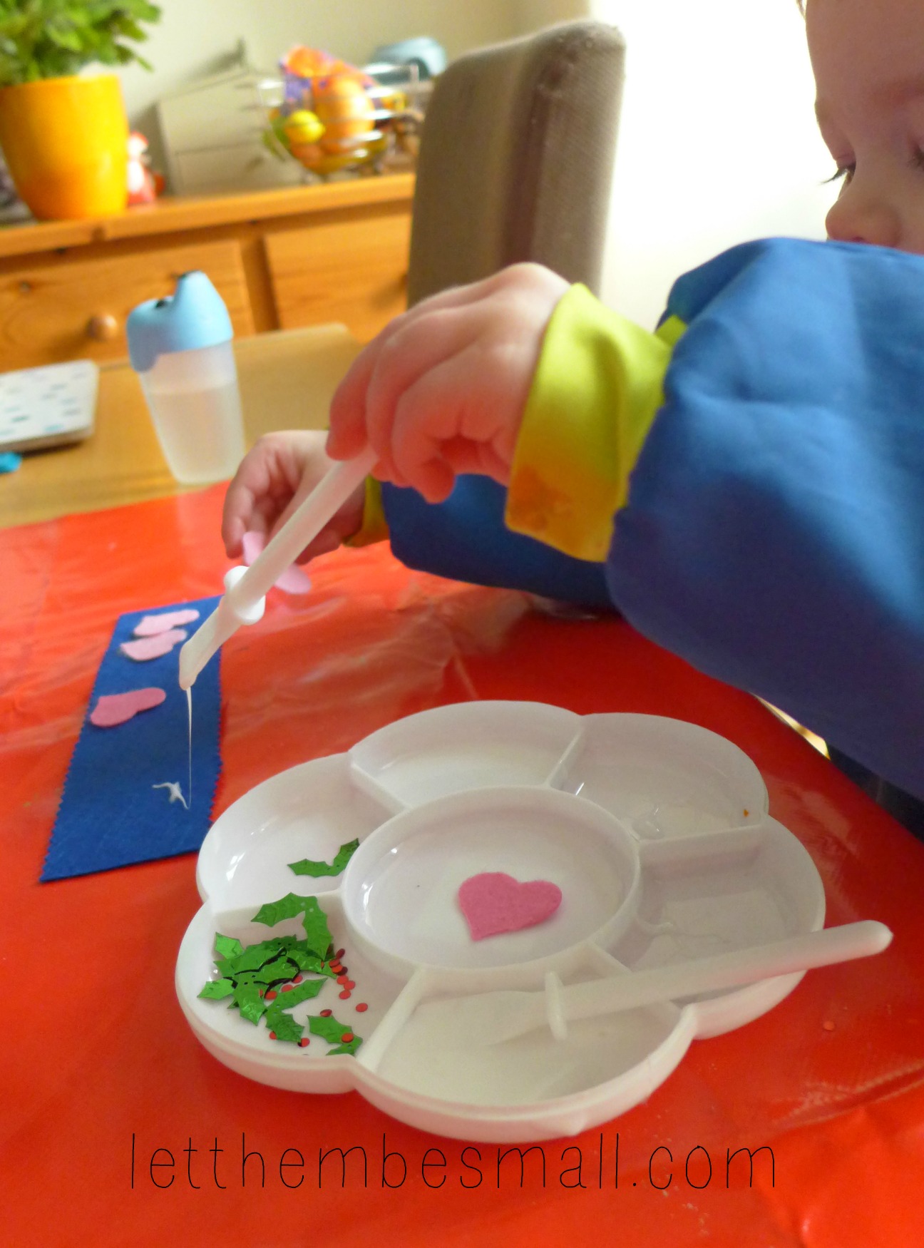 making felt bookmarks with toddlers