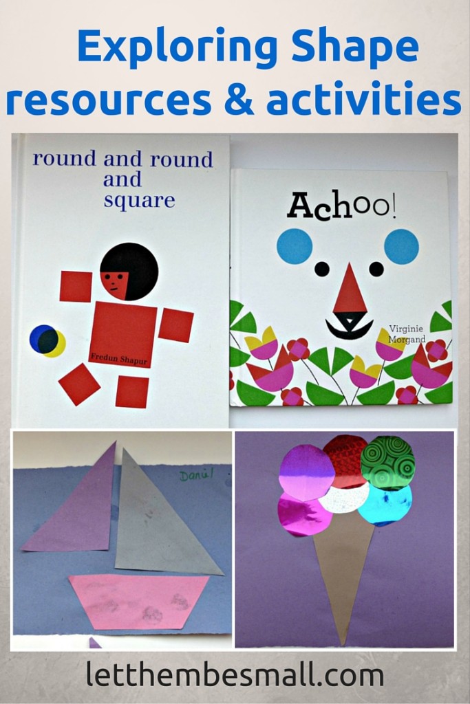 some lovely resources and ideas for shape work with toddler and preschoolers - good for developing language and fine motor skills as children create images from shapes