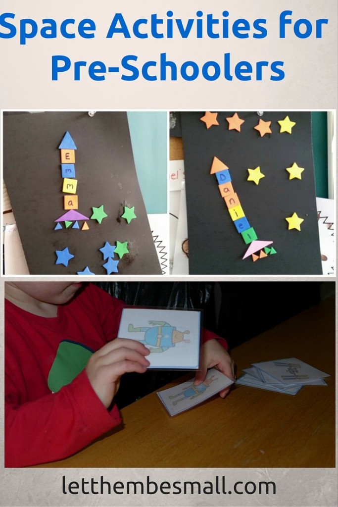 Space activities and resources for pre schoolers - links to printable resources 