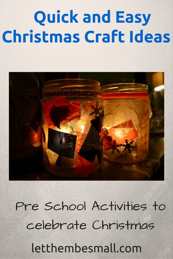 Christmas crafts for toddler - includes christmas tree craft and a fab jam jar candle