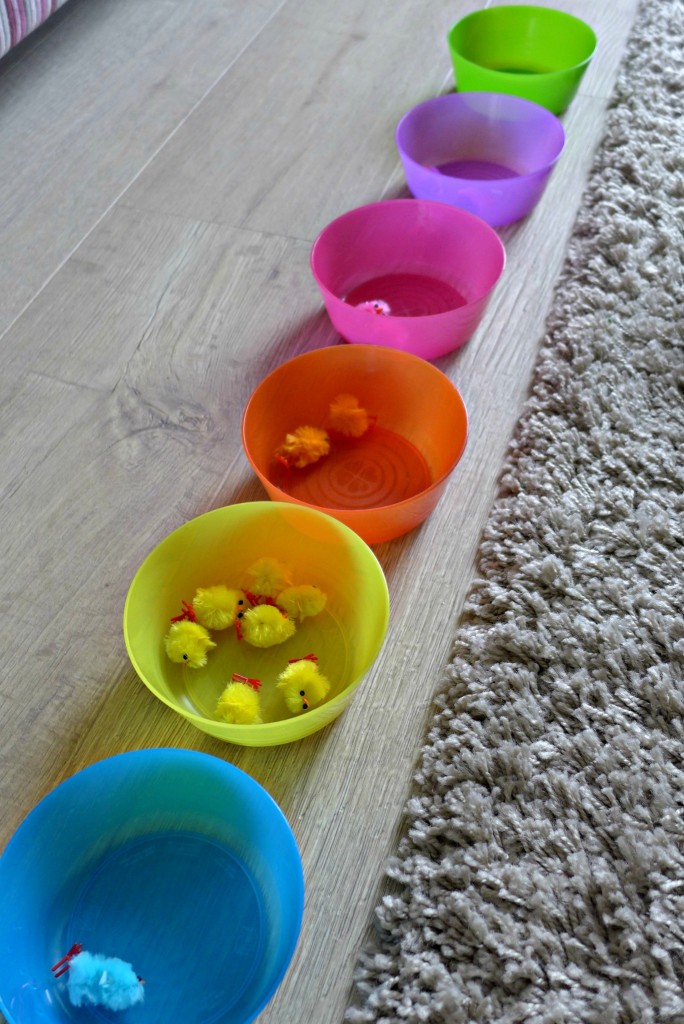 easter tuff spot colouring sorting