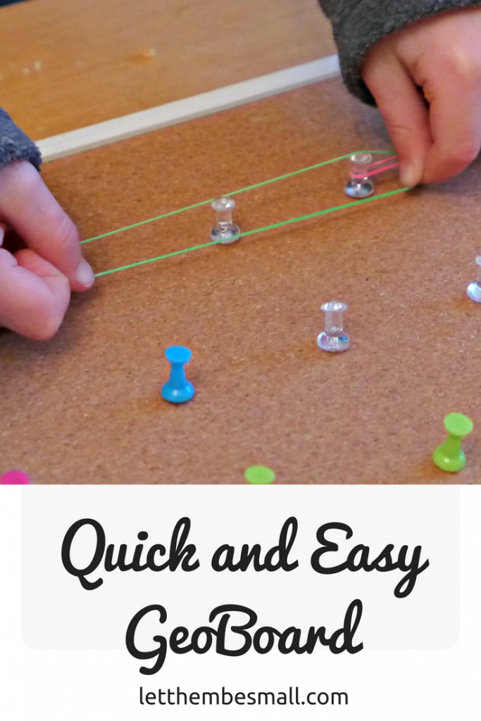 this is a super quick and easy geo board using just three things - great for preschoolers and early maths development