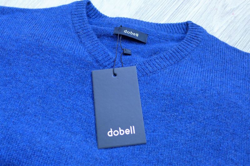 dobell blue lambswool mens jumper